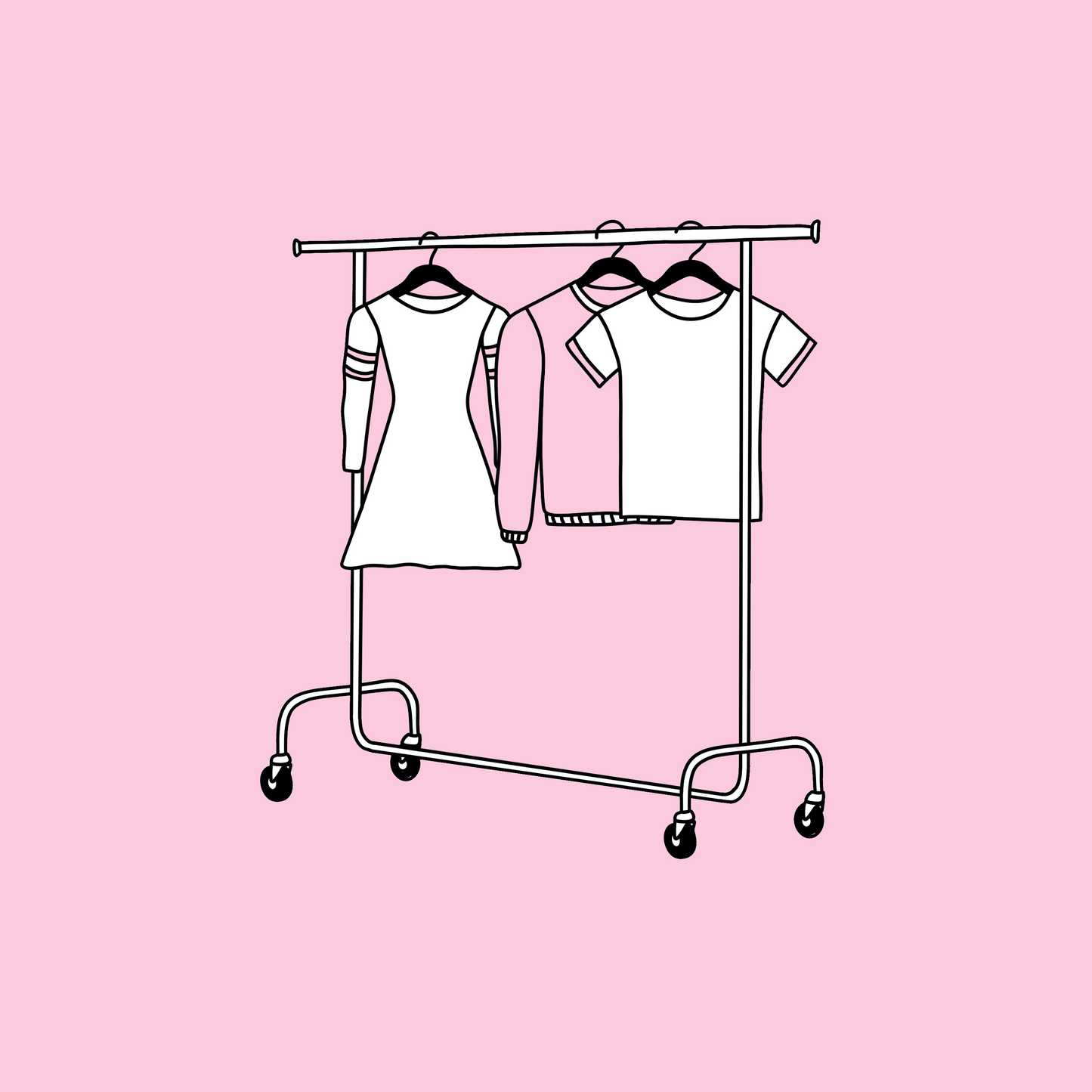 + Extra Kleiderstange & 50 Kleiderbügel leihen (ohne Bügel)